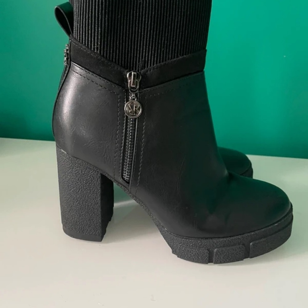 River Island Chunky Black Heeled Boots